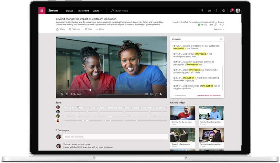 Microsoft Stream now available worldwide—new intelligent features take enterprise video to new heights