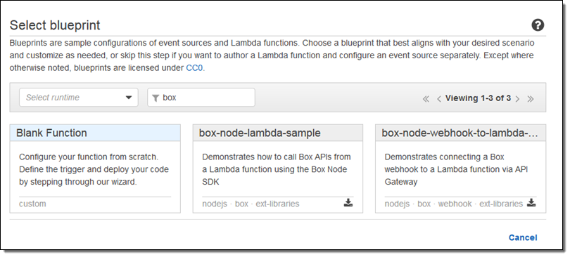 Box Platform on AWS Marketplace – Lambda Blueprints & Sample Code